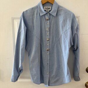 Vintage The San Angelo Texas Western Native American Metal Buttons Top Sz sm